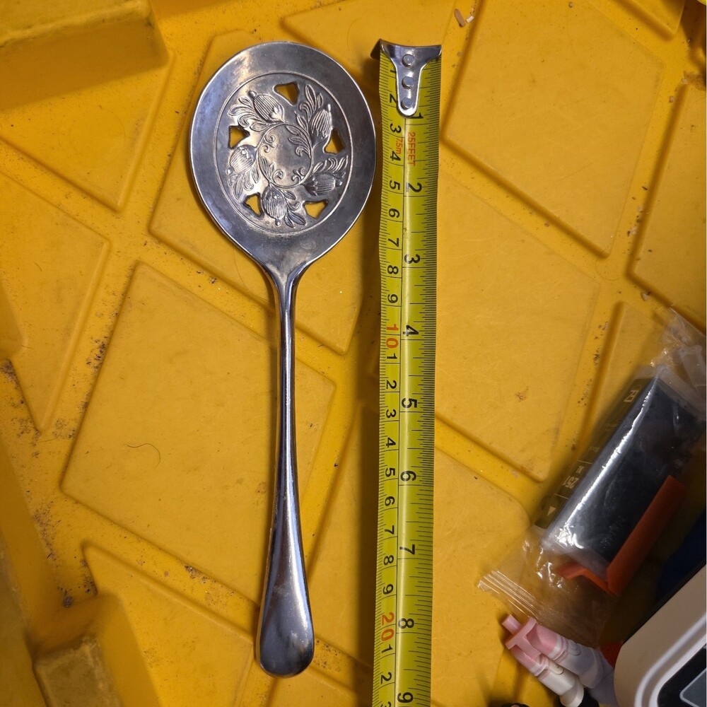 Vintage Leonard Cranberry Tomato Silver Plated Serving Spoon